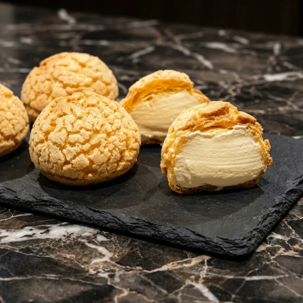 Choux au Craquelin (Crispy Cream Puffs)