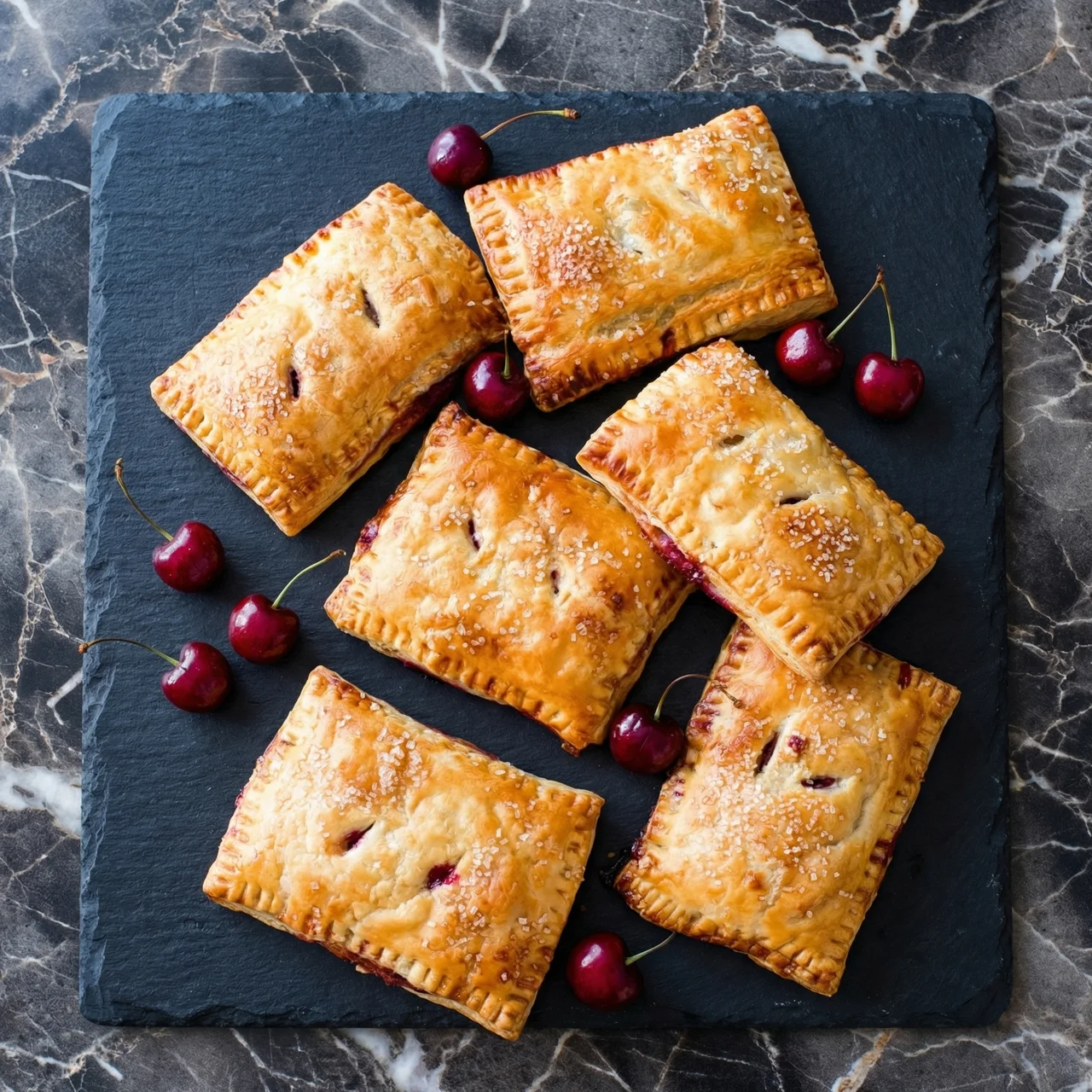 Cherry Puff Pastry Pockets